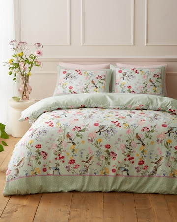 RHS x Catherine Lansfield Birds in Bloom Soft Touch Floral Duvet Cover Set
