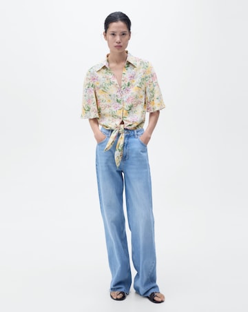 Mango Floral Linen Shirt