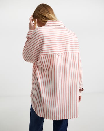 Stripe Oversized Shirt with Tab Detail