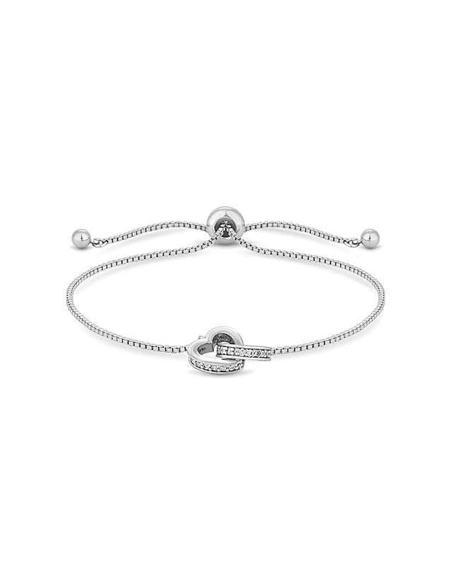 Jon Richard Silver Plated Clear Crystal Heart Bracelet