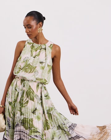 Joanna Hope Printed Pleated Dress