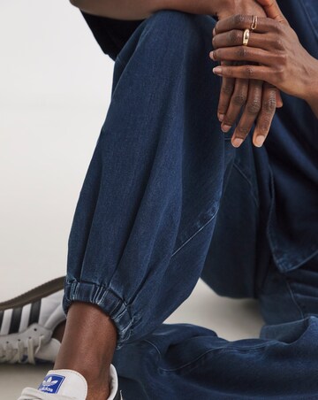 Blue Lyocell Balloon Leg Jogger Jeans