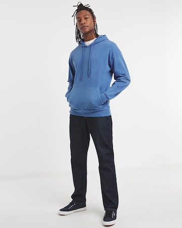 Garment Dyed Relax Fit Overhead Hoodie- Blue