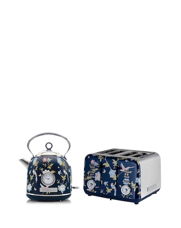 Laura Ashley Elevden Navy 1.7L Dome Kettle and 4 Slice Toaster Bundle