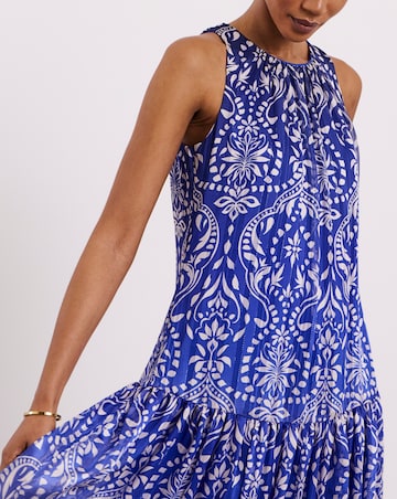 Joanna Hope Printed Halter Neck Dress With Metallic Thread