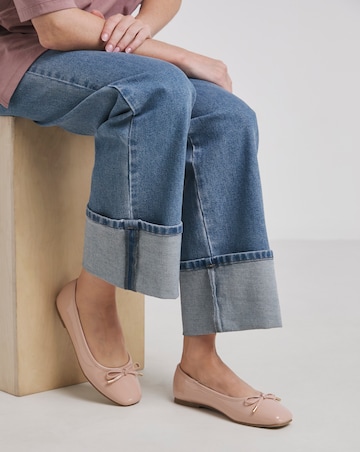 Evar Square Toe Ballerina Shoes - Extra Wide Fit (EEE)