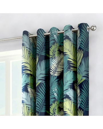 Tropical Pair of Eyelet Curtains