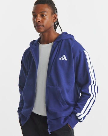 adidas 3 Stripes Full Zip Fleece Hoodie