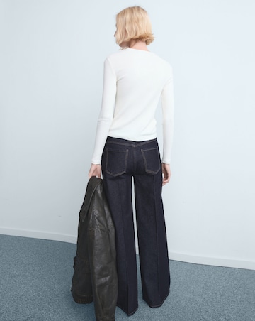 Mango High-Waisted Wide Leg Jean