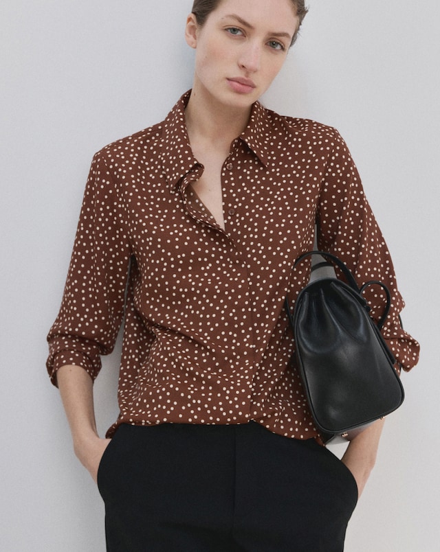 Mango Spot Print Blouse