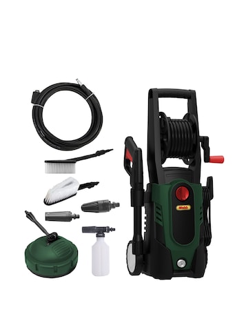 1500W Pressure Washer,Wash Brush,Hose Reel,Foam Sprayer,Patio Cleaner,Nozzles