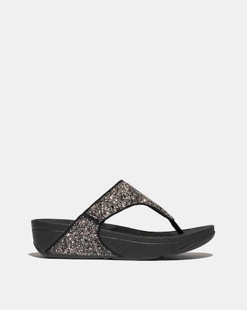 Fit Flop Black Multi Lulu Glitter Toe-Post Sandals -Standard Fit (D)