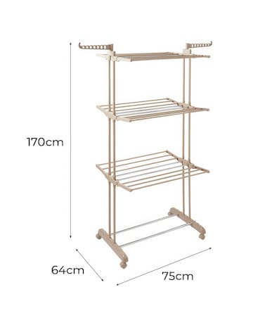 Tower 3 Tier Garment Rack Latte