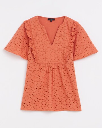 Broderie Frill Jersey Back Top