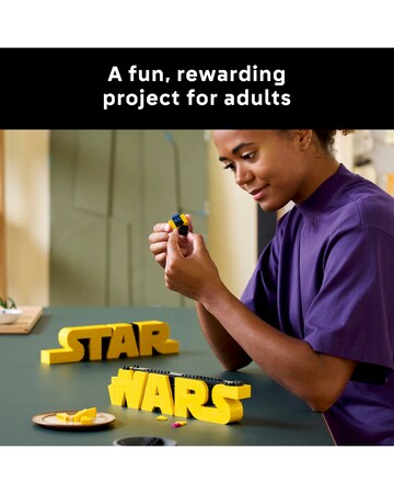 LEGO Star Wars Brick-Built Star Wars Logo Sign, Model Kit for Adults 75407