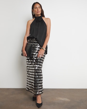 Joanna Hope Corsage Halter Neck Top