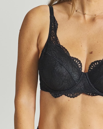 Pretty Secrets Mila Lace Full Cup Wired Bra (B-G) Black