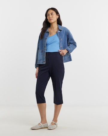 Navy Capri Cropped Trousers