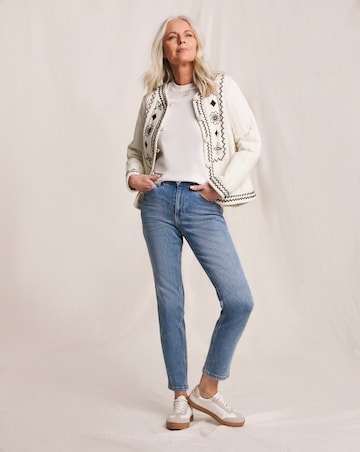 Julipa Pure Cotton Textured Embroidered Jacket