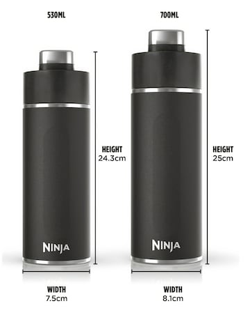 Ninja Thirsti Carbonated 20oz Bottle with Carbonation Lid in Black