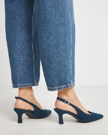 Verona Pointed Toe Slingback Heels - Extra Wide Fit (EEE)