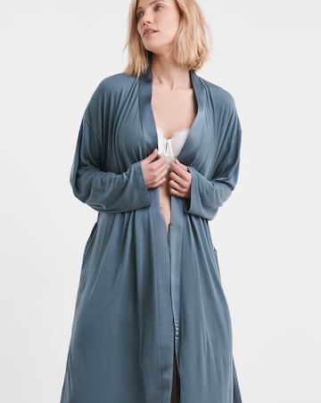Cool Stretch Satin Midi Dressing Gown