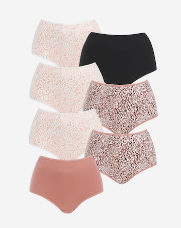 Pretty Secrets 7 Pack Full Fit Brief Knickers Natural/Animal