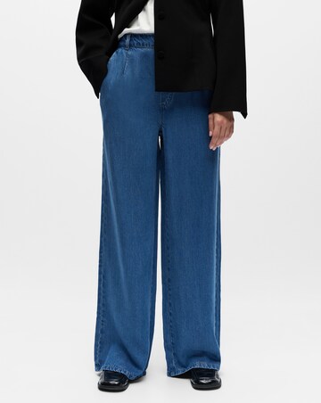 OBJECT Denim Mid Waist Wide Leg Trouser