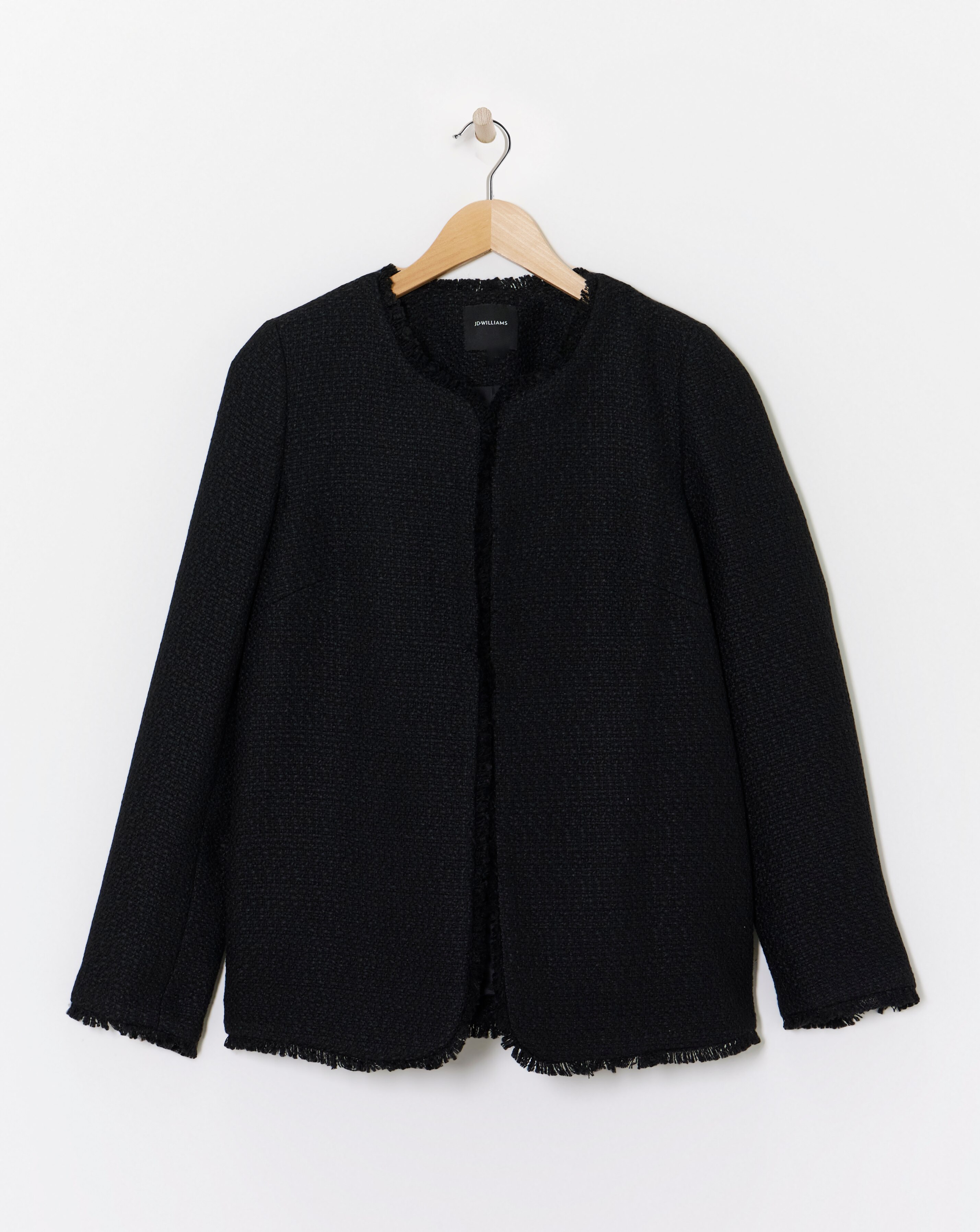 Collarless Boucle Blazer