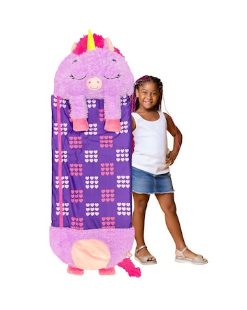 Happy Nappers Purple Unicorn Plush Sleeping Bag