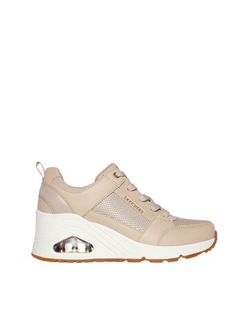 Skechers Uno Wedge Lace Up Fashion Trainer Standard Fit