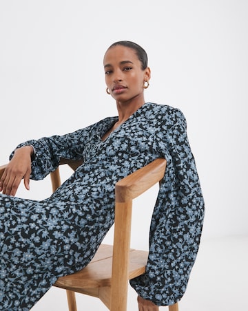 Textured Jersey Front Seam Maxi Dress