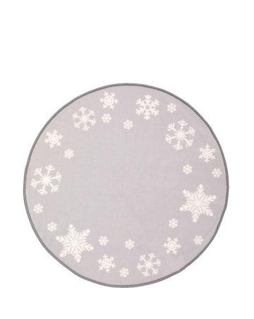 Christmas Snowflakes Washable Circle Rug