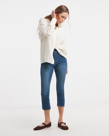 Mid Blue Stretch Crop Skinny Jeggings