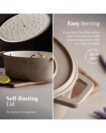 Barbary & Oak Nattura 29cm Oval Casserole Dish Beige