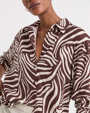 Printed Linen Mix Shirt