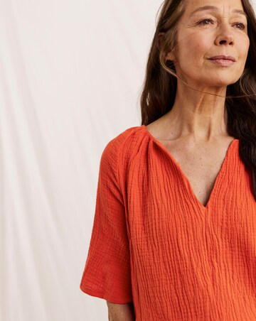 Julipa Short Sleeve Cotton Double Cloth Top