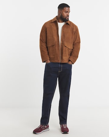 Jack & Jones Premium 100% Suede Jacket - Tan