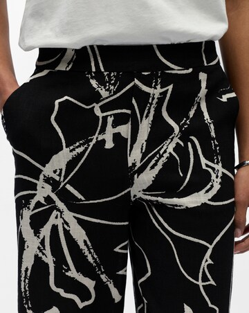 OBJECT Linen Blend Printed Wide Leg Trouser