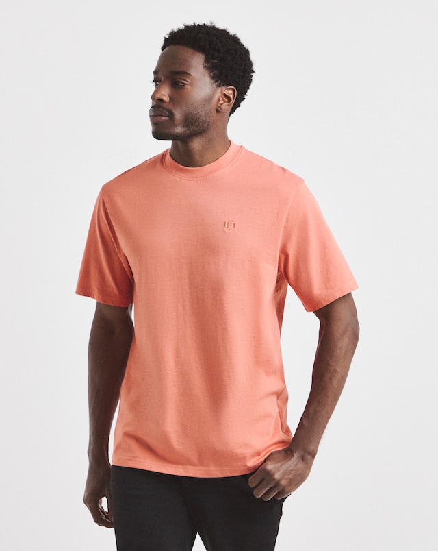 Union Embroid T-Shirt Long-Orange