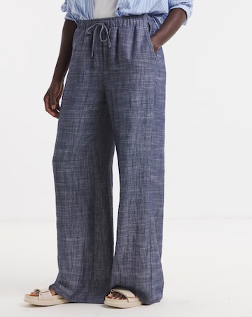 Chambray Wide Leg Trouser