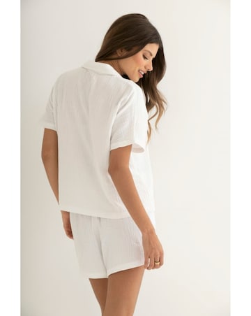 Pour Moi Double Cloth Short Sleeve Revere Pyjama Set