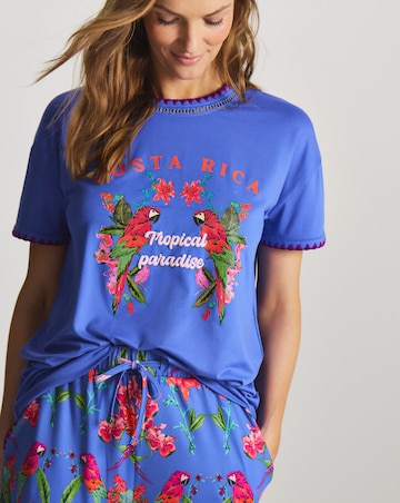 Figleaves Parrot Blanket Stitch Pyjama