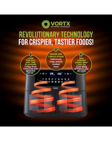 Tower T17151 Vortx Vizion Dual 8L Basket Digital Air Fryer