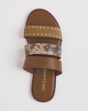 3 Strap Leather Mule - Wide Fit (E)