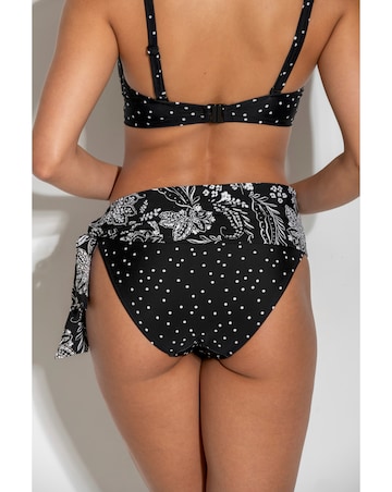 Pour Moi Getaway Foldover Tie Bikini Brief Black/White