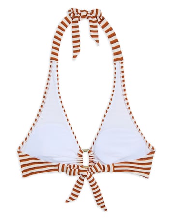 Chelsea Peers Multi Rib Halter Neck Bikini Top Multi