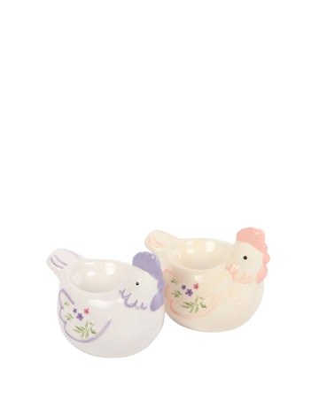 Set of 2 Hen Shaped Egg Cups