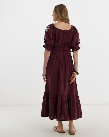 Pure Cotton Embroidered Smock Dress