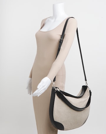 Canvas & PU Mix Shoulder Bag